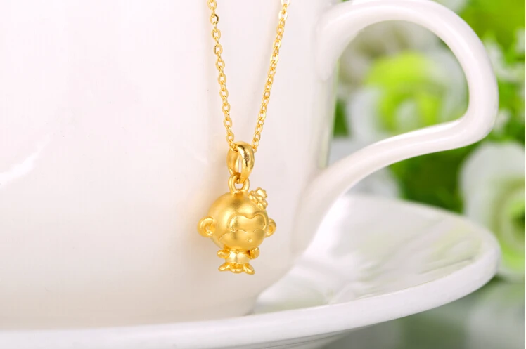 Подвеска из желтого золота 24 карата/подвеска в виде принцессы с обезьяной 1 84 г |