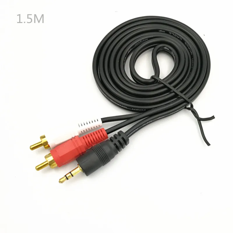 

Совершенно новый 1,5 м 3,5 мм штекер к AV 2 RCA стерео музыкальный аудио кабель высокого качества черный