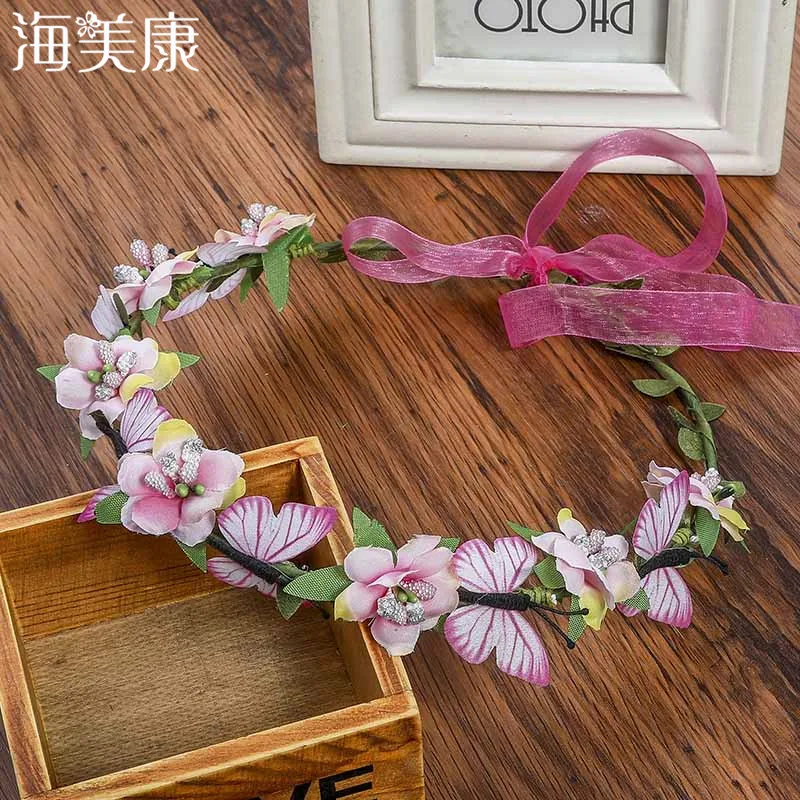 Haimeikang Модный богемный цветок леди Бабочка украшение невесты свадебные украшения девушка головной убор Путешествия Фото аксессуары для волос