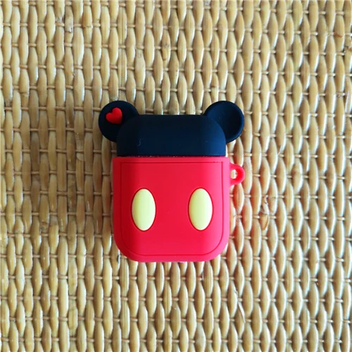 Red Mickey 3D мультяшный милый мягкий силиконовый чехол для Apple Airpods чехол для гарнитура для Airpods Box Air Pods чехол Аксессуары для наушников - Цвет: Red Mickey