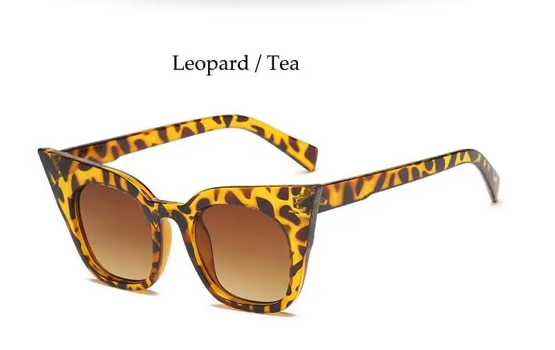 Leopard Tea Негабаритные солнцезащитные очки Винтажные Солнцезащитные очки женские роскошные брендовые дизайнерские большие ретро кошачьи черные солнцезащитные очки женские большие очки бежевые - Цвет линз: Leopard Tea