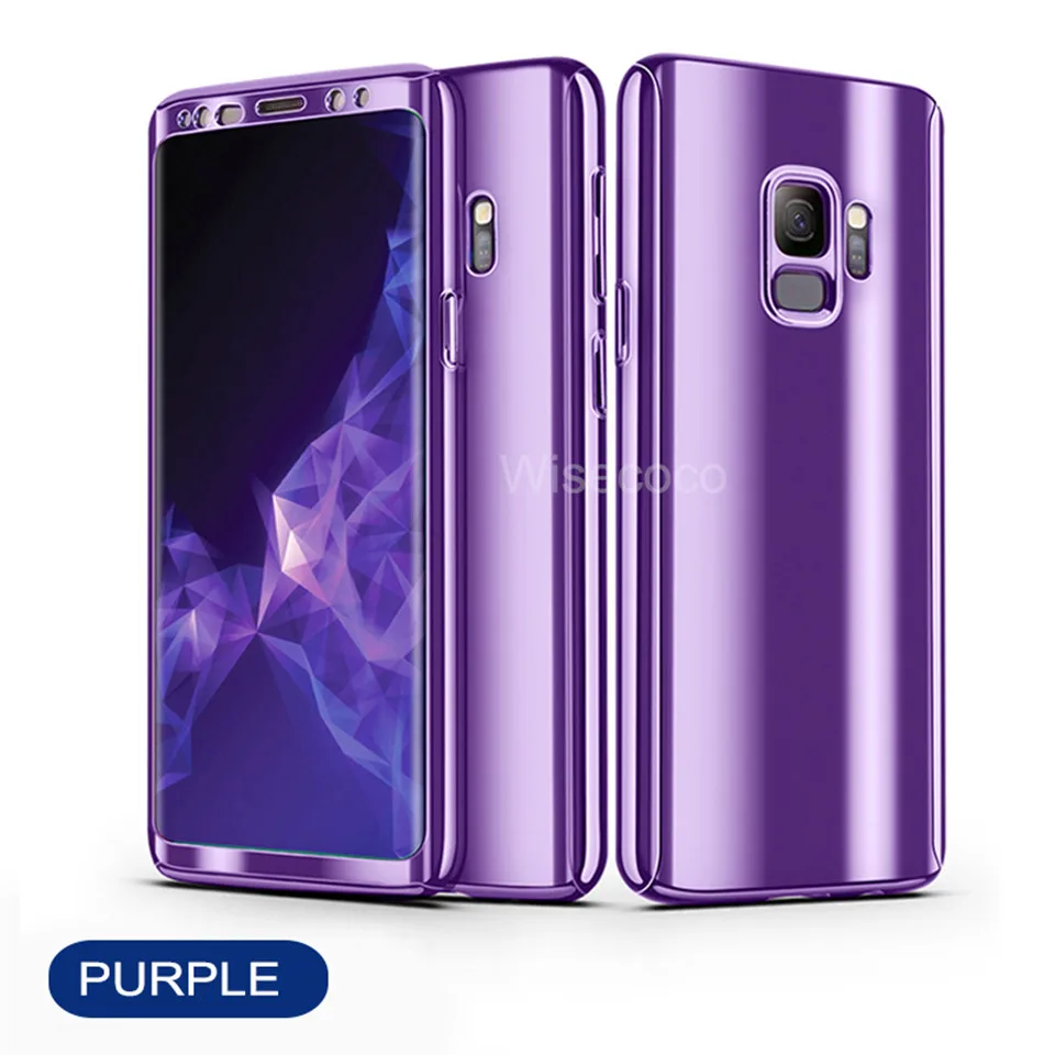 Жесткий чехол на 360 градусов из поликарбоната для samsung Galaxy S10 S9 S8 Plus S10E S7Edge с зеркальным покрытием для samsung A5 A7