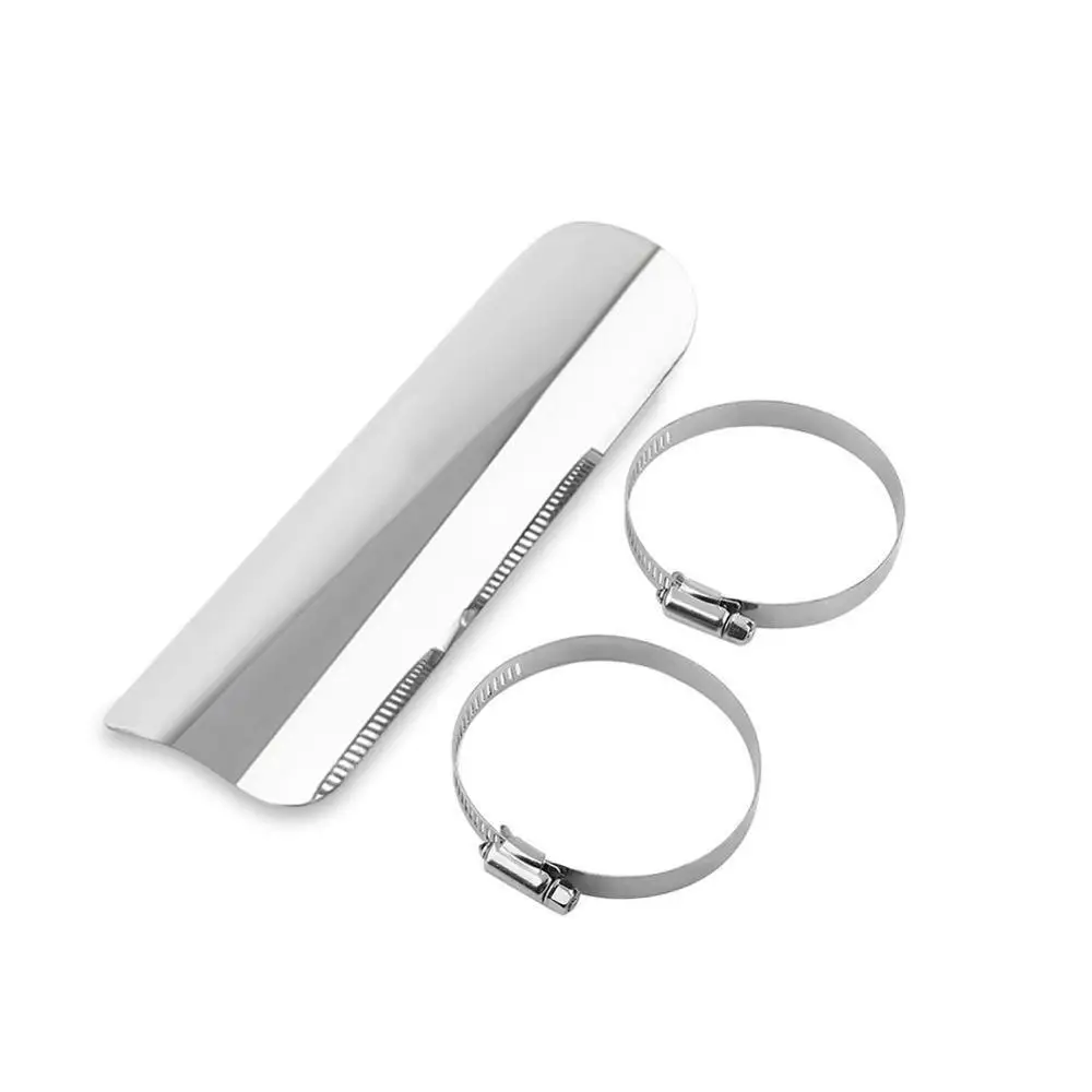 Chrome 18.5x7cm Мотоцикл глушитель ноги трубы протектор тепловой щит крышка с регулируемыми зажимами для Harley Honda Yamaha Kawasaki Ducati - Цвет: Chrome 18.5x7cm