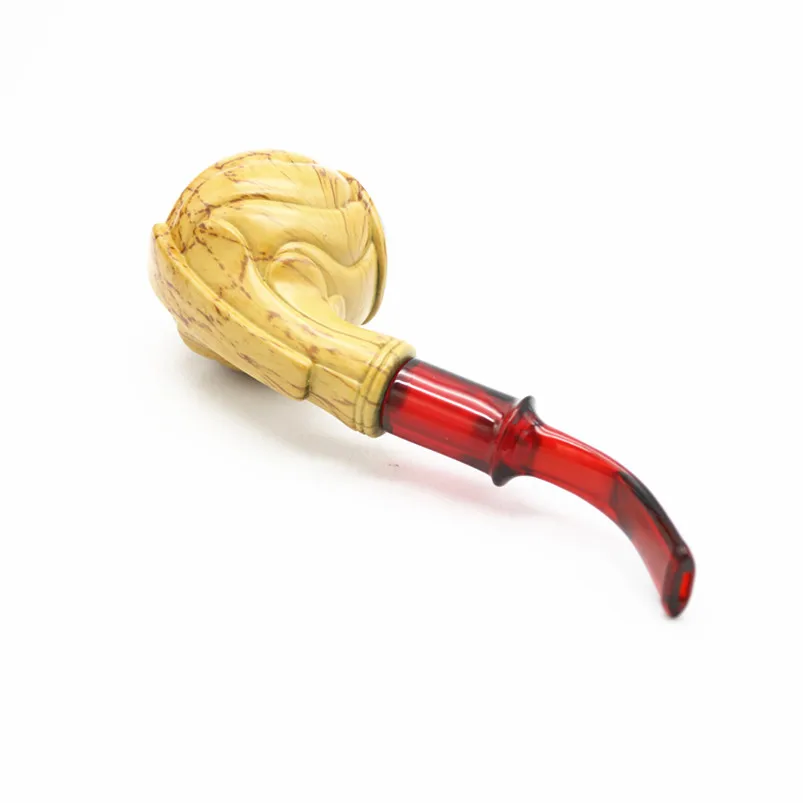 1 шт. 140 мм классический прочный желтый табак деревянная трубка смола держатель