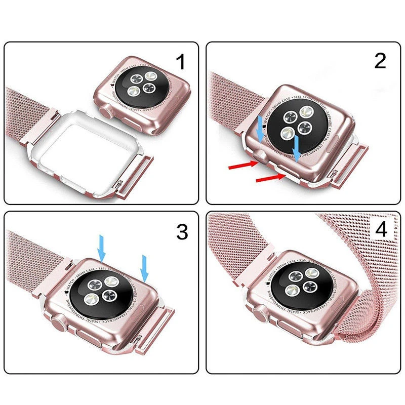 Чехол + ремешок для Apple Watch группа 42 мм 38 iwatch серии 3/2/1 браслет наручные