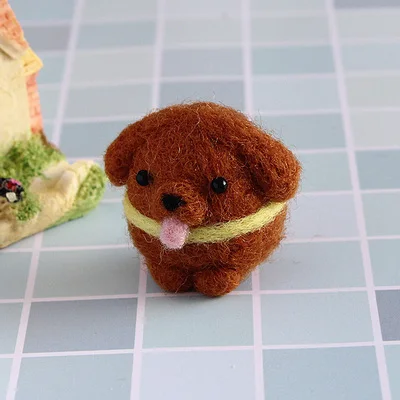 Poodle Плюшевый шерстяной войлок DIY Материал сумка для взрослых ручной работы наборы игрушек для валяния милый Пудель маленький щенок корги собака для начинающих - Цвет: Poodle