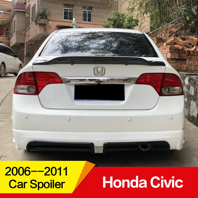 Используется для старых Honda civic спойлер 2006 07 08 09 10 11 лет ciimo Глянцевая углеродное волокно/FRP заднее крыло R стиль спойлер, аксессуары