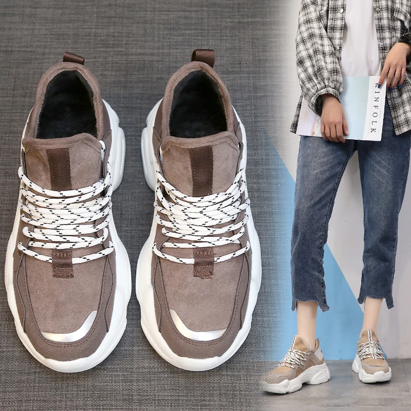 2019 г. Новые женские кроссовки на плоской платформе без шнуровки с круглым носком