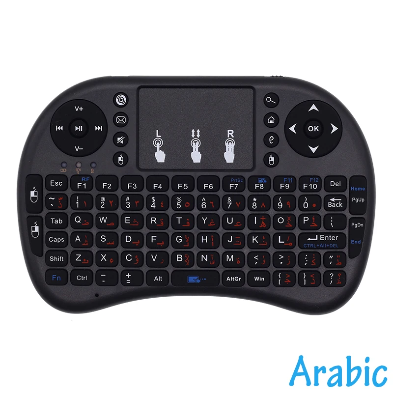 I8 арабская клавиатура 2 4G мини беспроводная Air Mouse с тачпадом для Android TV Box ПК