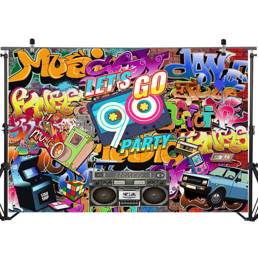 Фон для темативечерние в стиле хип-хоп с граффити настенный фото-фон виде кабины