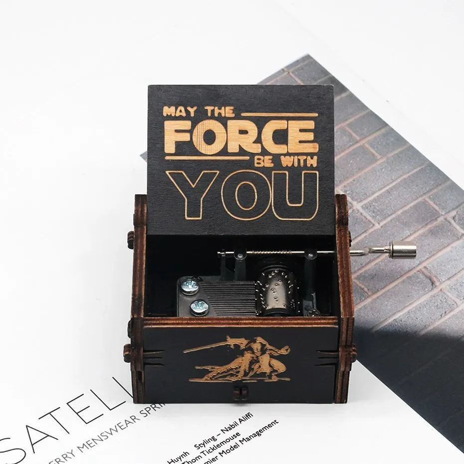 STAR WARS Деревянная музыкальная шкатулка Красавица и Чудовище Музыкальная Игра престолов ручная работа мы принимаем один прокси подарок на день рождения для друга - Цвет: STAR WARS
