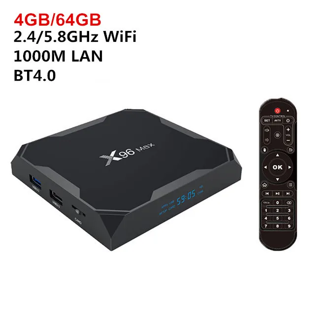 4GB 64GB X96 MAX Android 8,1 Smart tv Box Amlogic S905X2 Четырехъядерный 4G 32G/64G 2,4+ 5,8 GHz WiFi BT телеприставка X96 Max X2 4K медиаплеер - Цвет: 4GB 64GB