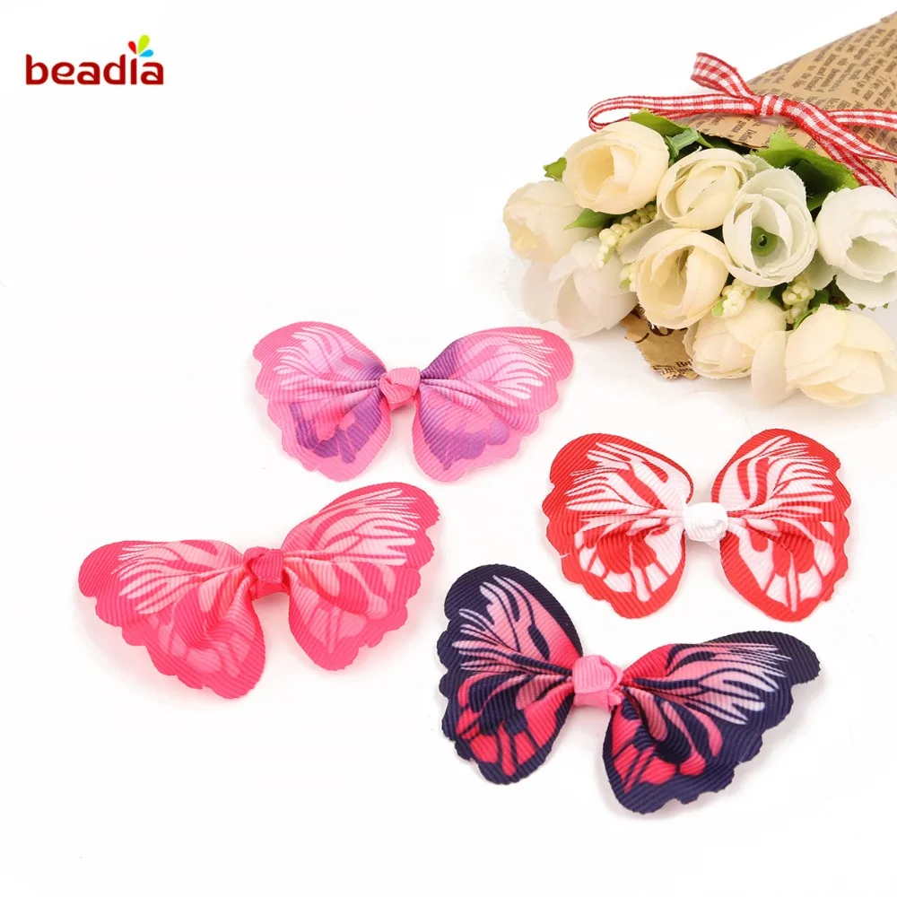 10 шт./пакет разноцветный бант из атласной ленты ободки для девочек Kids Boutique бантик