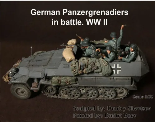 1/35 весы пособия по немецкому языку Panzergrenadiers в битве (не включая танк) Второй