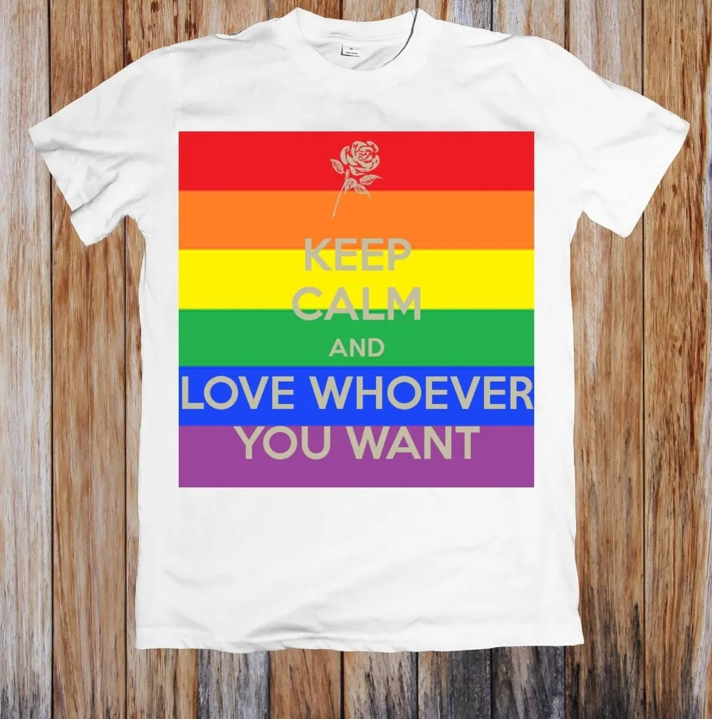 Футболка унисекс с надписью Keep Calm and Love тот кто вы хотите новинка 2019 100% хлопок