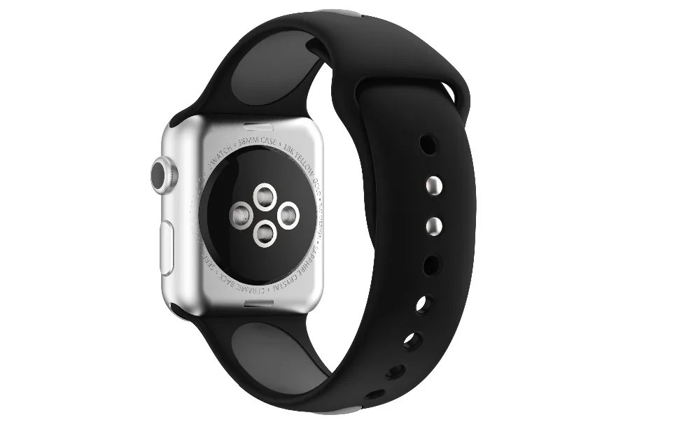 Спорт на открытом воздухе силиконовый двойной Цвет браслет ремешок для apple watch band 44/40/42/38 мм Мужские/Женские часы ремешок для iwatch серии 4 3 2 1