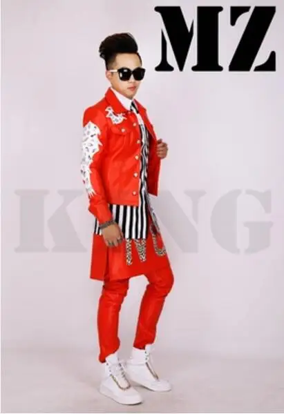 S 5XL хит 2018 Новая мужская певица Мода dj 2PM jun. k ds яркая сверлильная тонкая куртка