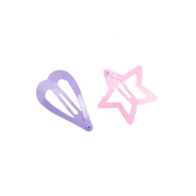 5PCS Japan and South Korea Lovely Heart Five-point Star Children Hairpin Girl Cute Candy Bangs Headdress Accessories Wholesale | Детская