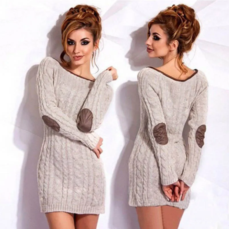 Платья вязаное платье свитер трикотажное теплое зинее осеннее карандаш розовое