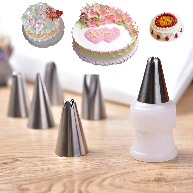6 шт. diy кондитерские торт обледенение кондитерский мешок украшения сопла советы