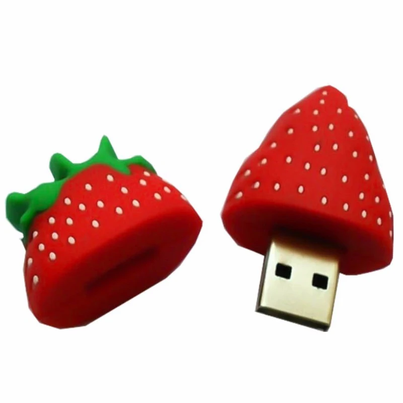 С мультипликационным принтом в виде клубники USB флеш накопитель 4GB/8GB/16GB/32GB/64 ГБ