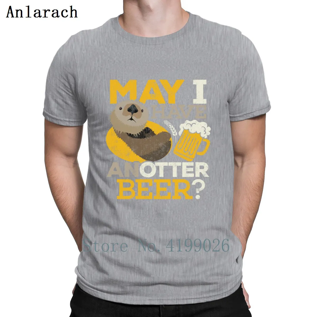 Оттеры, возможно, у меня есть Anotter Beer oters, Подарочная футболка, стандартная графическая S-XXXXXL, дизайнерская Хлопковая весенняя рубашка для отдыха - Цвет: Gray