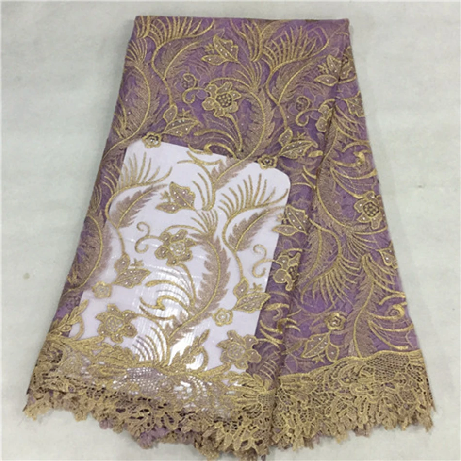 5 ярдов/партия) Африканское кружево с камнями текстильная кружевная ткань