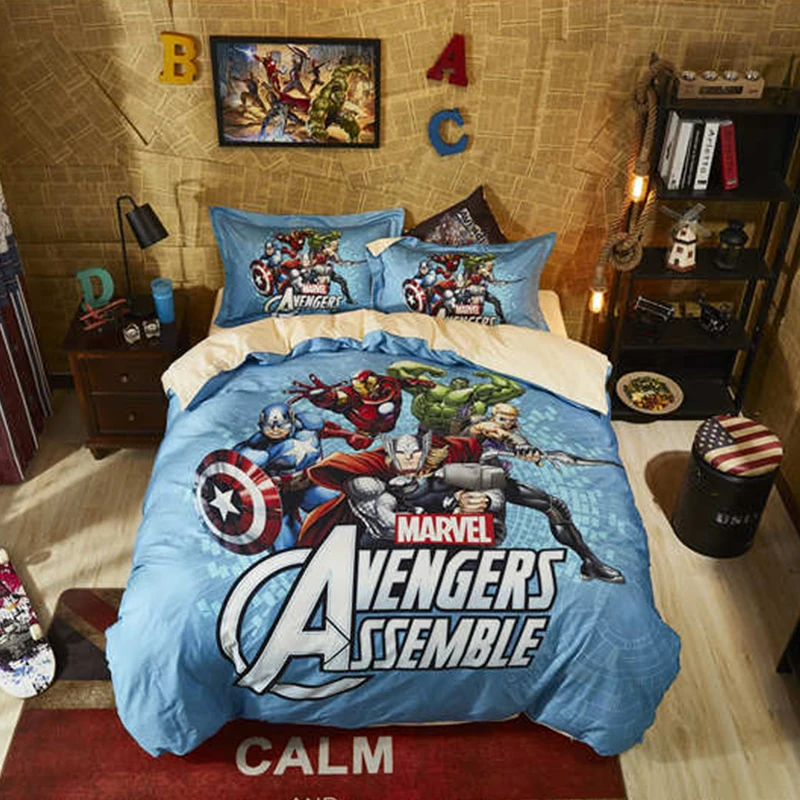 Набор постельного белья Marvel двуспальное одеяло покрывало для детей постельное