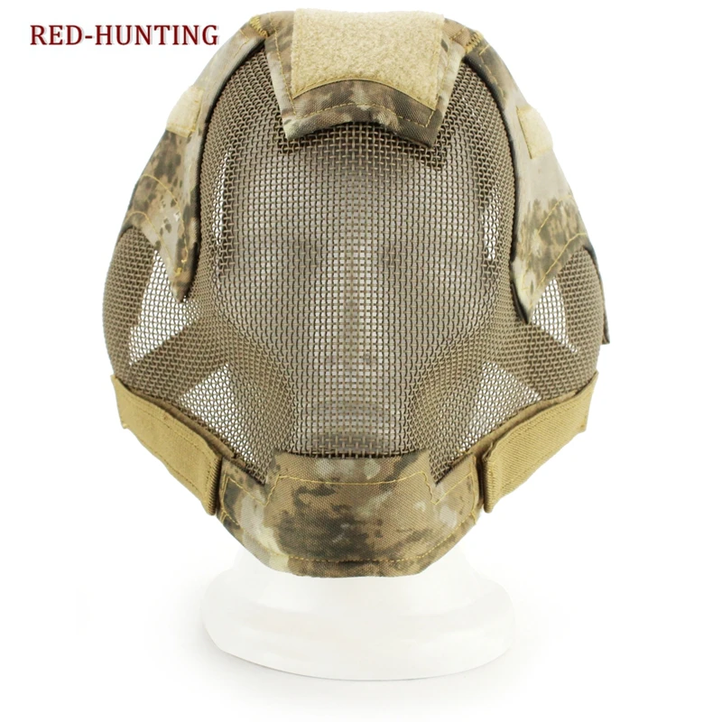 Airsoft маска полный маска военные игры Сталь сетки Paintbal головы защитную маску Тактический полное покрытие V6 маска