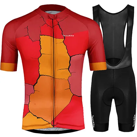 Set 04 Radtrikot herren kurzarm RUNCHITA летний комплект из Джерси с коротким рукавом и нагрудником и шортами для езды на велосипеде Camisa ciclismo MTB ropa ciclismo - Цвет: Set 04
