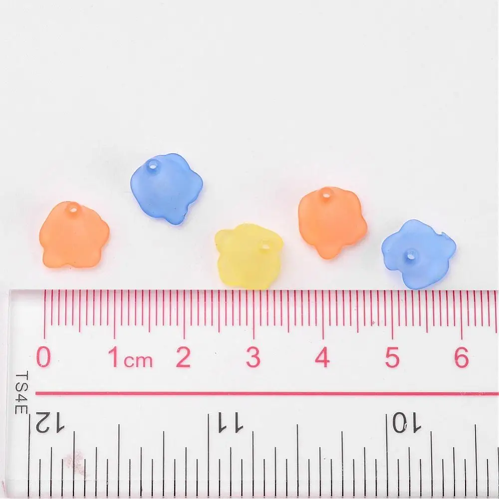 Transparent Acrylic Beads Dyed Frosted Flower Mixed Color about 9~10mm long wide hole: 1mm 3500pcs/500g | Украшения и аксессуары