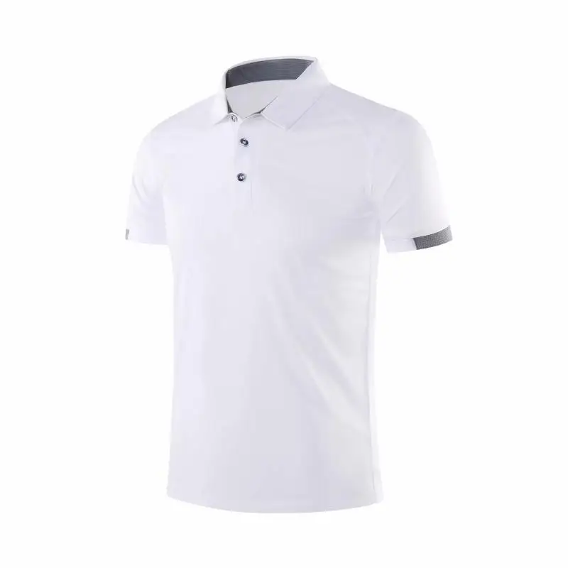 SY219 white Быстросохнущая Футболка Поло для бега, Мужская теннисная футболка, баскетбольный спортзал, футболка для бега, бадминтон, Футбольная спортивная одежда, сделай сам - Цвет: SY219 white
