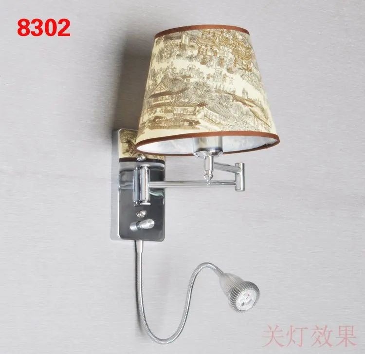 Светодиодная настенная лампа для чтения с ручным переключателем современный