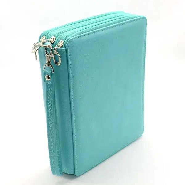 Blue 120 отверстия чехол для карандашей Estuche Escolar школьные принадлежности чехол для карандашей Etui Pensil Astuccio коробка для карандашей Trousse Scolaire кожа - Цвет: Blue