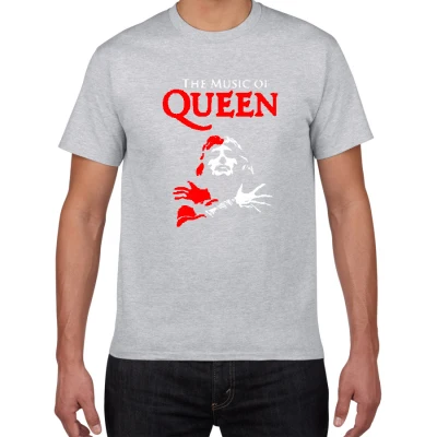 Блестящая рок-группа queen Футболка мужская крутая уличная одежда поп-рок футболка мужская летняя хлопок тяжелые Топы И Футболки в стиле рок мужская одежда - Цвет: F369 grey