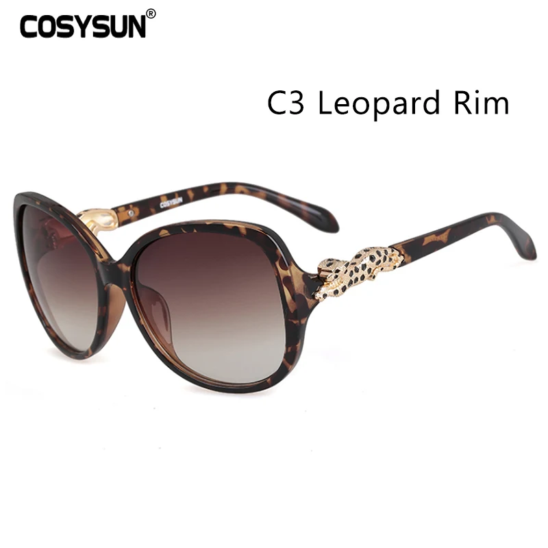 C3 Leopard Rim COSYSUN брендовые леопардовые Солнцезащитные очки женские солнцезащитные очки женские брендовые дизайнерские женские солнцезащитные очки Роскошные солнцезащитные очки женские очки - Цвет линз: C3 Leopard Rim