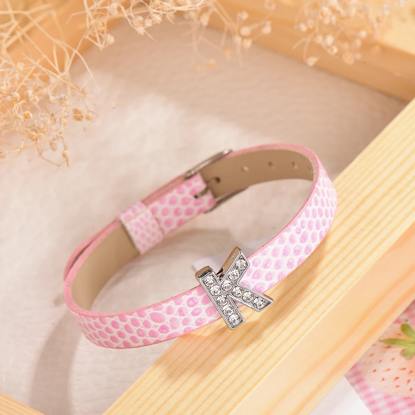 IYOE DIY Кристалл A-Z 26 Браслеты с буквами для женщин и мужчин детский браслет Шарм Начальная именной браслет индивидуальный подарок вечерние ювелирные изделия