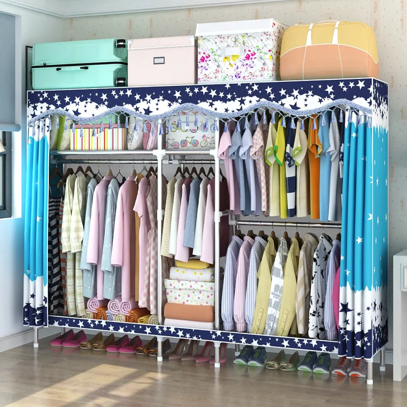 Портативный складной шкаф большой емкости для одежды в сборе ткань Оксфорд