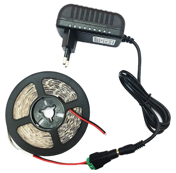 Цветная(RGB) Светодиодные ленты 5 м 300 светодиодный 3528 SMD ИК-пульт дистанционного управления с 24-мя клавишами 12V 2A Мощность адаптер гибкий светильник светодиодный лента для домашнего украшения лампы