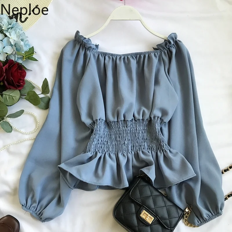 Шифоновые женские рубашки Neploe модная новинка распродажа блузка с воротником