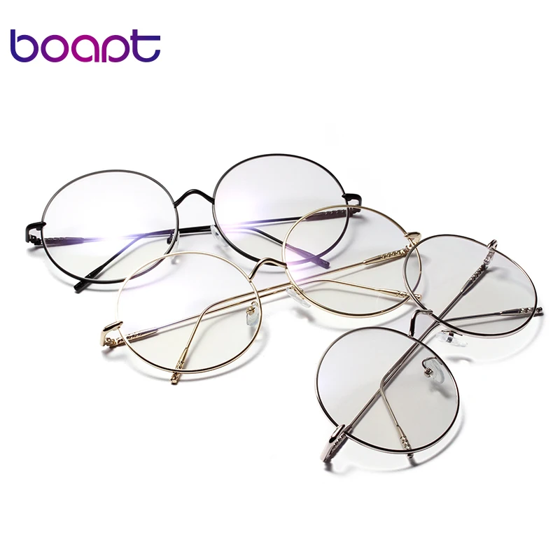 Унисекс Ретро дизайнерские круглые металлические большие оправы оптические