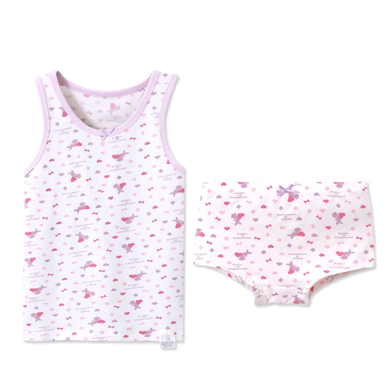 Нижнее белье для девочек хлопковый топ трусы комплекты из 2 предметов нижнее