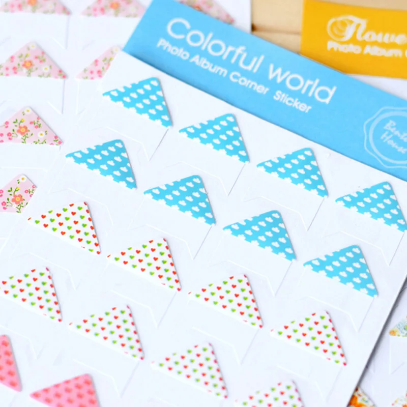1 страница (24 шт.) Фотоальбом скрапбукинга мелкий цветок Угловые протекторы DIY