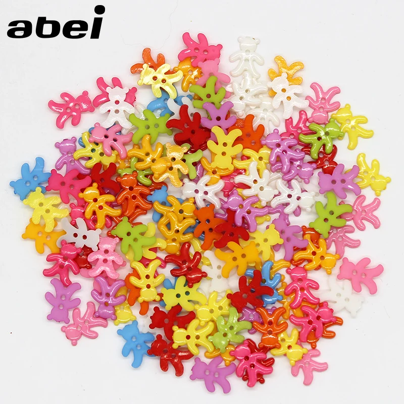 100 шт./лот пластиковые пуговицы для имбиря Мультяшные детской одежды сделай сам