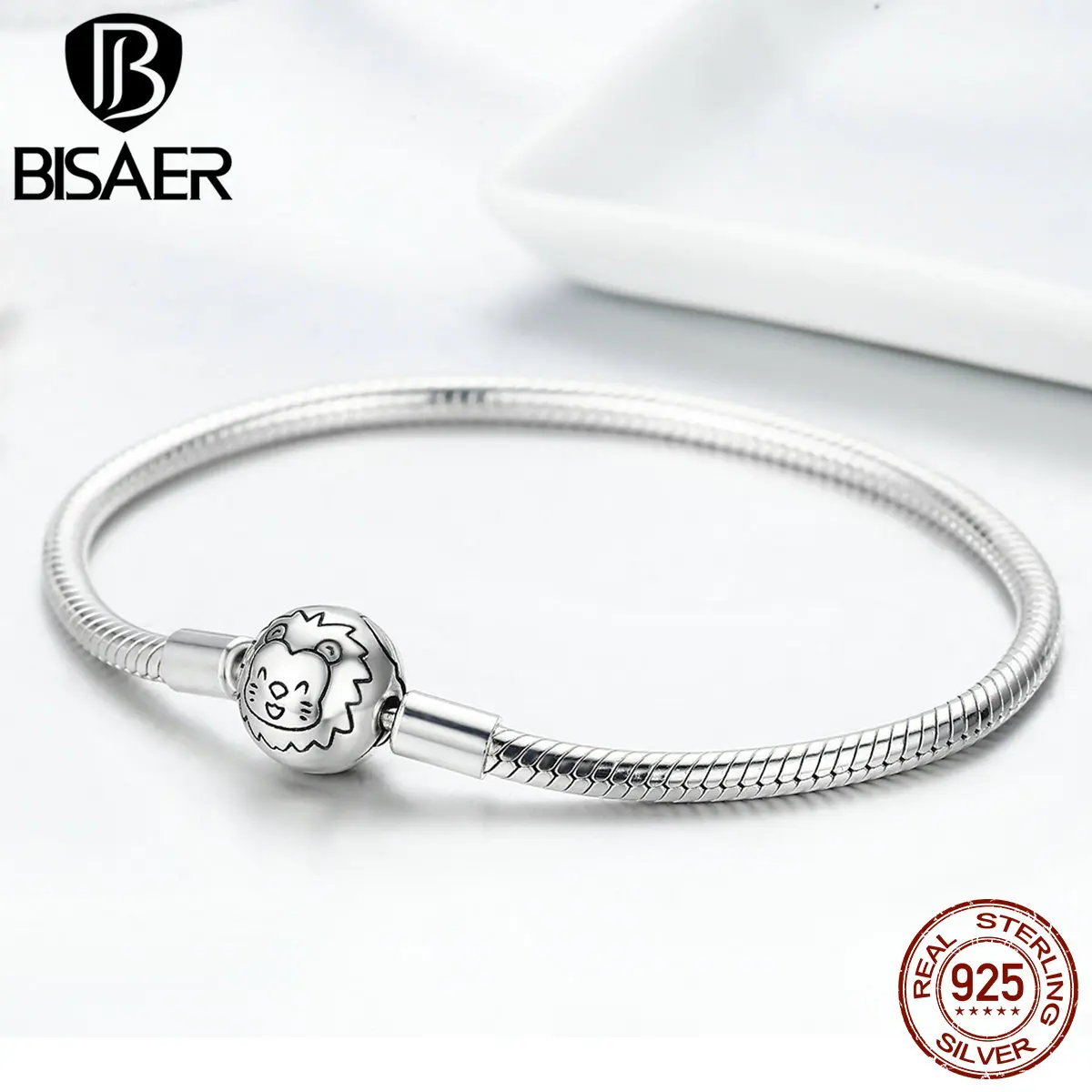 Серебро 925 пробы Король леса животное лев змея украшения-пряжки браслеты для женщин классический браслет модные ювелирные изделия