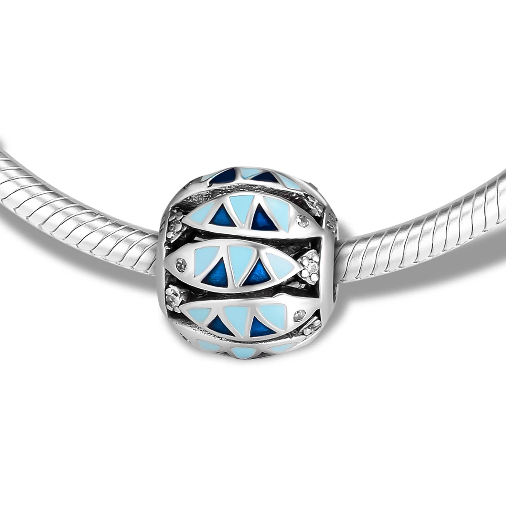 Бусины для ювелирные изделия изготовление браслетов Oceanic fish cHarMs с прозрачным CZ 100%