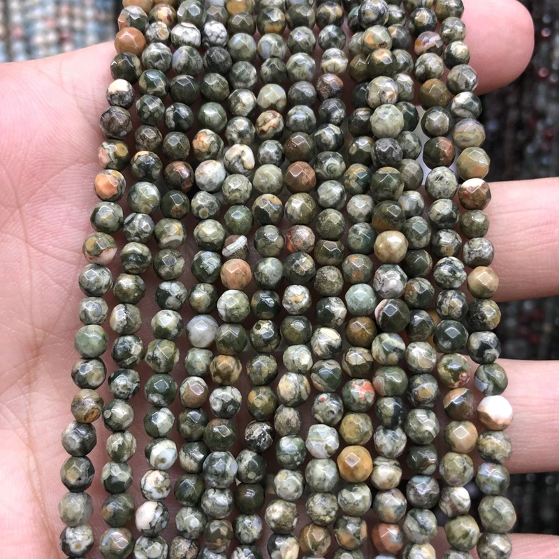 100% натуральный Rhyolite бисер Kambaba камень граненый 4 мм 6 8 10 12 свободные бусины