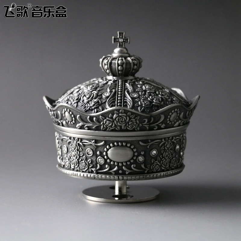 Модная вращающаяся музыкальная шкатулка Музыкальная с античной металлической