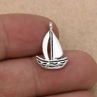 10pcs tibetan silver plated boat ship charm pendant fit bracelet necklace jewelry diy making accessories 19x13mm