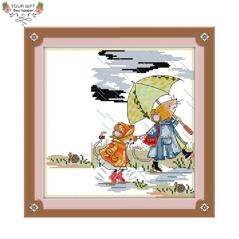 Набор для вышивки мышь после школы Joy Sunday K171|joy sunday|cross stitch kitsembroidery diy |